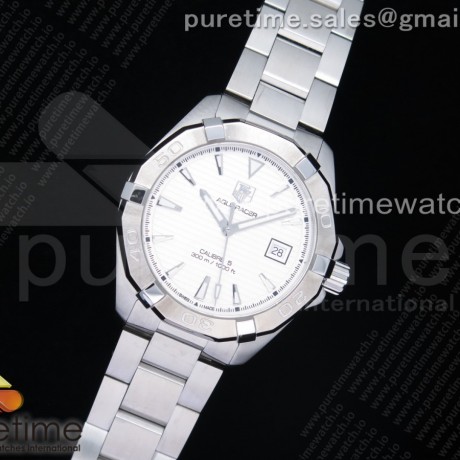 OX공장 태그호이어 아쿠아레이서 칼리버5 40MM 화이트다이얼 브레이슬릿 Aquaracer Calibre 5 SS 40.5mm SS Bezel White Dial on SS Bracelet A2824