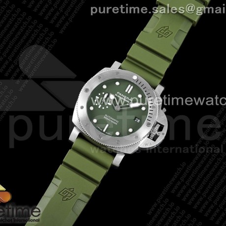VS공장 파네라이 PAM1055 그린다이얼 그린러버스트랩 PAM1055 Luminor Submersible 42mm Verde Militare VSF 1:1 Best Edition on Green Rubber Strap P.900 Clone