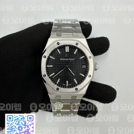 MP공장 오데마피게 로얄오크 15500 스틸 블랙다이얼 브레이슬릿 Royal Oak 41mm 15500 SS/SS Black MPF MY9015