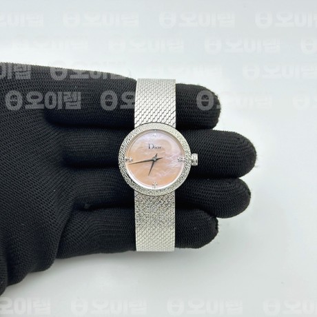 8848공장 디올 라 디 드 디올 스틸 핑크다이얼 브레이슬릿 La D de dior Satine SS Case 8848F 1:1 Best Edition MOP Pink Dial on SS bracelet Swiss Quartz