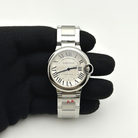 3K공장 까르띠에 발롱블루 36 오토메틱 스틸 화이트다이얼 브레이슬릿 Ballon Bleu 36mm SS 3KF 1:1 Best Edition White Dial on SS Bracelet A076