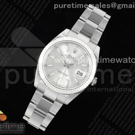 WF공장 롤렉스 데이저스트 41 스틸 실버다이얼 플루티드베젤 오이스터브레이슬릿 DateJust 41 126334 WF 1:1 Best Edition 904L Steel Silver Stick Dial on Oyster Bracelet VR3235