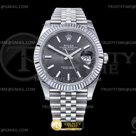 VS공장 롤렉스 데이저스트 41 스틸 그레이다이얼 플루티드베젤 쥬빌레브레이슬릿 다크로듐 3235 DJ2 41mm Jub Flt 904L SS/SS Grey/Stk VSF VS3235