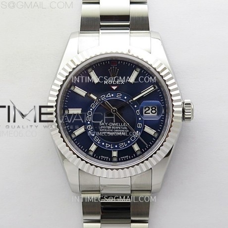ZF공장 롤렉스 스카이드웰러 스틸 블루다이얼 브레이슬릿 Sky-Dweller 326934 904L SS ZF 1:1 Best Edition Blue Dial on SS Bracelet Asian 2824