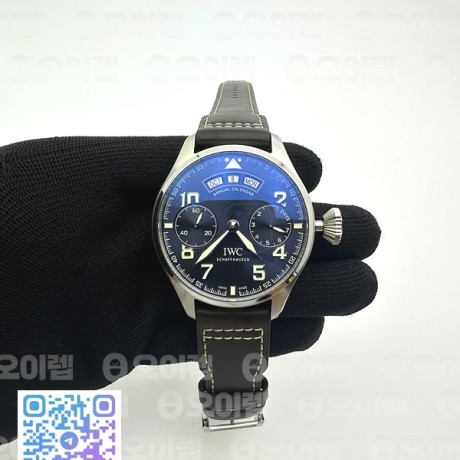 YL공장 IWC 빅파일럿 애뉴얼캘린더 스틸 어린왕자에디션 BIG PILOT REAL PR IW502703 SS BLUE DIAL ON BLACK CALFSKIN STRAP A52850