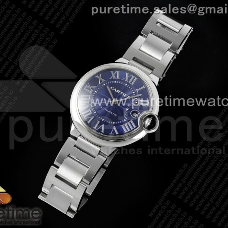 CH공장 까르띠에 발롱블루 40 오토메틱 스틸 블루다이얼 브레이슬릿 Ballon Bleu 40mm SS CHF 1:1 Best Edition Blue Texture Dial on SS Bracelet A2824