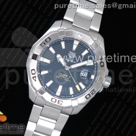 OX공장 태그호이어 아쿠아레이서 칼리버5 43MM 스틸 블랙다이얼 브레이슬릿 Aquaracer Calibre 5 SS 43mm SS Bezel Black Dial on SS Bracelet SW200