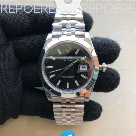 VS공장 롤렉스 데이저스트 41 스틸 블랙다이얼 돔베젤 쥬빌레브레이슬릿 DateJust 41 126330 904L SS VSF 1:1 Best Edition Black Dial on Jubilee Bracelet VS3235