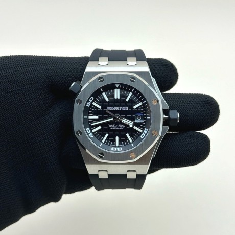 APS공장 오데마피게 로얄오크오프쇼어 다이버 15710 스틸 블랙다이얼 러버스트랩 Royal Oak Offshore Diver 15710 APSF 1:1 Best Edition Black Dial on Black Rubber Strap V2 A3120 Super Clone