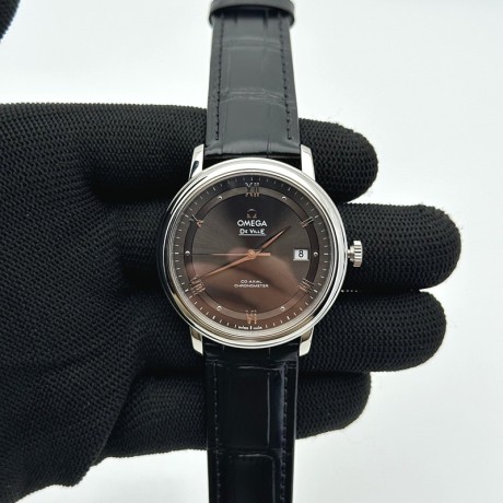 TWS공장 오메가 드 빌 스틸 그레이다이얼 실버인덱스 가죽스트랩 De Ville SS TWF 1:1 Best Edition Deep Blue Dial on Black Leather Strap MIYOTA 9015