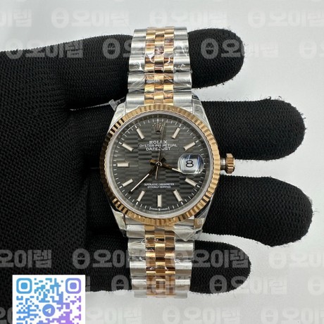 VS공장 롤렉스 데이저스트 36 로즈골드콤비 그레이플루티드다이얼 쥬빌레브레이슬릿  DateJust 36 SS 126231 904L SS/RG VSF 1:1 Best Edition Gray Fluted Dial Sticks Markers on Jubilee Bracelet VS3235