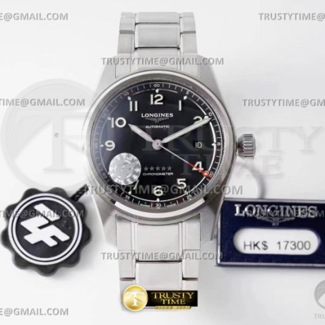 ZF공장 론진 스피릿 데이트 스틸 블랙다이얼 브레이슬릿 Longines Spirit SS/SS Black ZF A2892