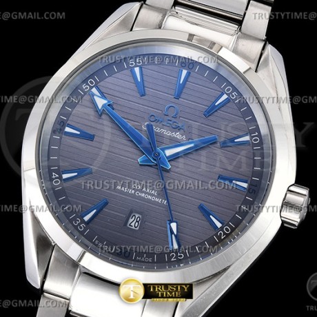 A8공장 오메가 아쿠아테라 150M 스틸 그레이다이얼 블루인덱스 브레이슬릿 Aqua Terra 150m SS/SS Grey A8F A2813