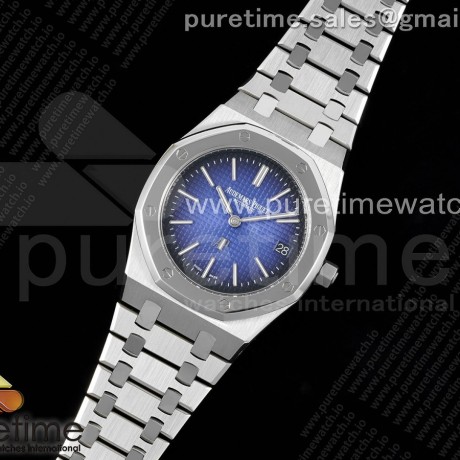 ZF공장 오데마피게 로얄오크 15202 스틸 일렉트릭블루다이얼 브레이슬릿 Royal Oak 39mm 15202IP SS ZF 1:1 Best Edition Blue Textured Dial on SS Bracelet A2121