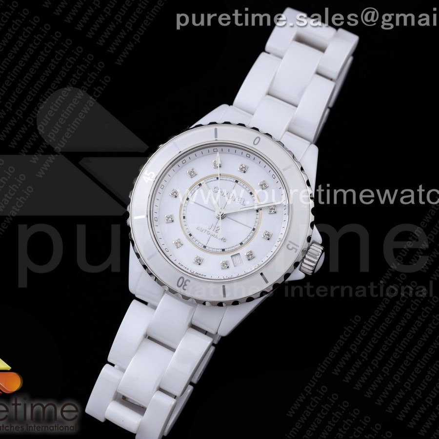 BV공장 샤넬 38 세라믹 화이트다이얼 H5705 38mm BVF 1:1 Best Edition White Ceramic White Diamonds Dial on Bracelet MIYOTA 9015