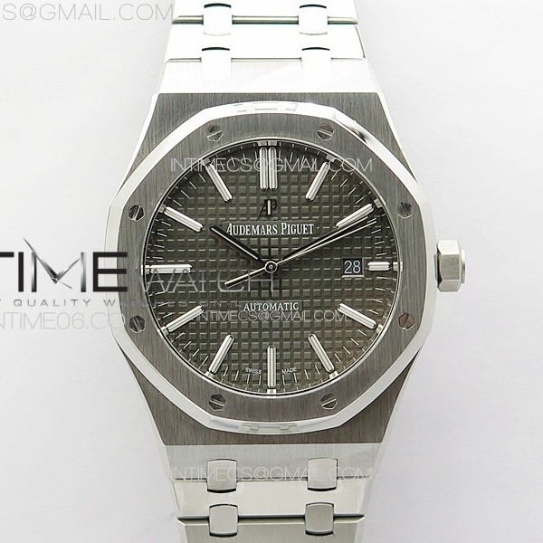 APS공장 오데마피게 로얄오크 15400 스틸 그레이다이얼 브레이슬릿 ROYAL OAK 41MM 15400 APSF 1:1 BEST EDITION GRAY DIAL ON SS BRACELET A3120 V1