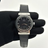 JJ+공장 위블로 클래식퓨전 42mm 블랙다이얼 가죽스트랩 Classic Fusion Bang 42mm SS/LE Black JJ+F A1110  (제이제이플러스)
