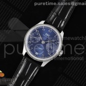 APS공장 IWC 포르투기저 오토메틱 스틸 블루다이얼 블랙가죽스트랩 Portugieser Automatic 42mm SS APSF 1:1 Best Edition Blue Dial on Black Leather Strap A52011
