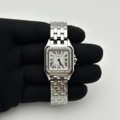 BV공장 까르띠에 팬더 27 스틸 다이아몬드베젤 화이트다이얼 브레이슬릿 Panthère 27mm BVF 1:1 Best Edition SS White Dial Diamonds Bezel on SS Bracelet Ronda Quartz