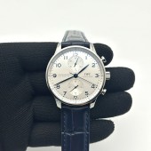 ZF공장 V3 포르투기저 화이트다이얼 가죽스트랩 Portuguese IW371605 ZF V3 1:1 Best Edition SS White Dial Blue Markers on Black Leather Strap A96355