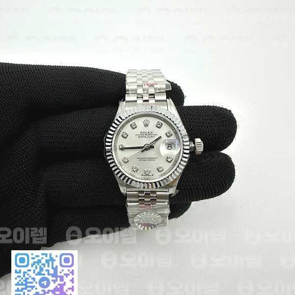 APS공장 롤렉스 레이디 데이저스트 28 스틸 실버다이아몬드다이얼 플루티드베젤 쥬빌레브레이슬릿 Datejust 28mm 279179 SS APSF Best Edition Silver Dial Crystals Markers on SS Jubilee Bracelet NH05