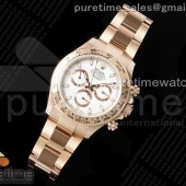 QF공장 롤렉스 데이토나 로즈골드콤비 화이트다이얼 브레이슬릿 Daytona 116505 QF 1:1 Best Edition White Dial on RG Bracelet SH4130 V3 (Gain Weight)