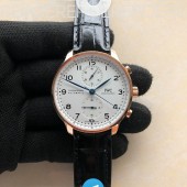 AZ공장 포르투기저 150주년 로골 화이트다이얼 가죽스트랩 Portuguese Chrono IW3716 RG AZF 1:1 Best Edition White Dial Blue Markers on Black Leather Strap A69355