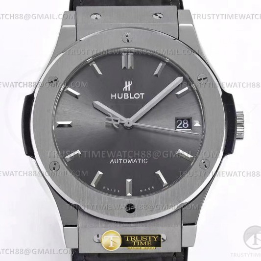 WW공장 위블로 클래식퓨전 42mm 스틸 그레이다이얼 가죽스트랩 Classic Fusion Bang 42mm TI/RU Grey WWF A1110
