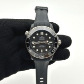 VS공장 오메가 씨마스터 다이버300M 세라믹케이스 블랙물결텍스쳐다이얼 러버 Seamaster Diver 300M Real Ceramic Case on Black Rubber Strap A8806 (Free Nato)