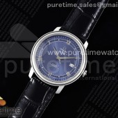 TWS공장 오메가 드 빌 스틸 블루다이얼 실버인덱스 가죽스트랩 De Ville SS TWF 1:1 Best Edition Blue Dial on Black Leather Strap MIYOTA 9015