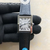K11공장 까르띠에 탱크솔로 27MM 가죽스트랩 Tank Solo 27mm K11F SS White Dial on Black Leather Strap Ronda Quartz