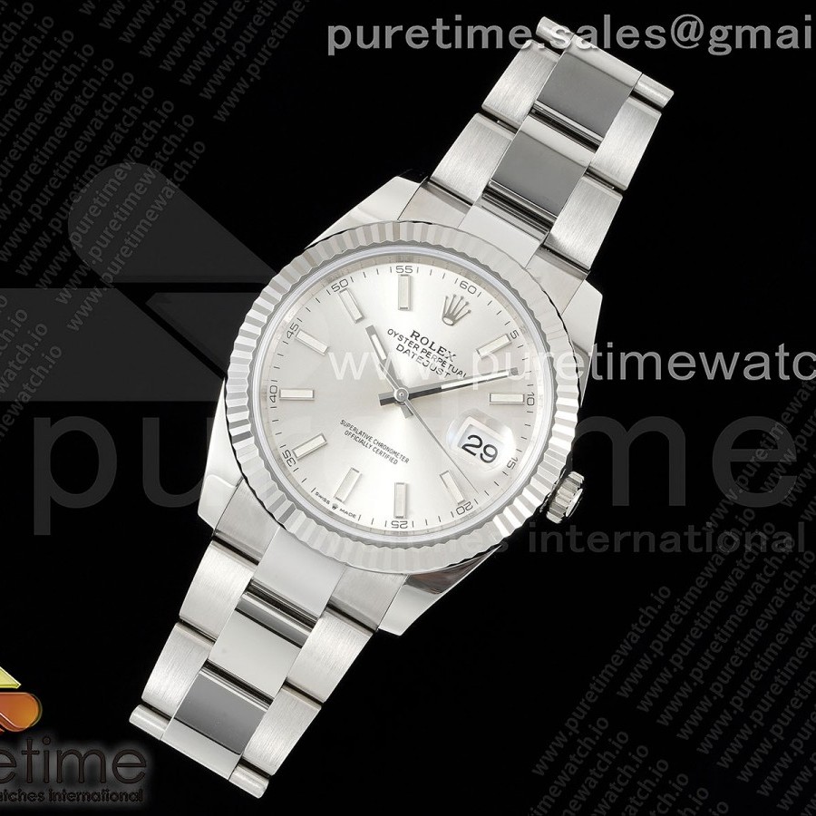 CLEAN공장 롤렉스 데이저스트 41 스틸 실버다이얼 플루티드베젤오이스터브레이슬릿 클린공장DateJust 41 126334 Clean 1:1 Best Edition 904L Steel Silver Stick Dial on Oyster Bracelet VR3235