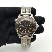 VS공장 오메가 씨마스터 다이버 300M 노타임투다이 007에디션 블랙다이얼 매쉬스트랩 v4 NTTD Seamaster 300 "No Time to Die" Limited Edition VSF 1:1 Best Edition on Titanium Mesh Bracelet A8806 V5
