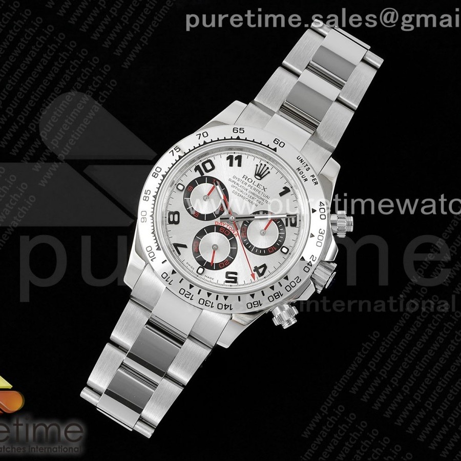 OM공장 롤렉스 스틸 데이토나 실버레이싱다이얼 브레이슬릿 Daytona 116509 SS OMF Best Edition Silver Numeral Dial on SS Bracelet A7750