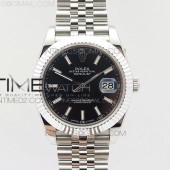 BP 롤렉스 데이저스트 41 스틸 블랙다이얼 바인덱스 V2 DATEJUST II 41MM BLACK DIAL SUPERLUMED SMALL STICKS MAKERS ON NEW VERSION JUBILEE BRACELET