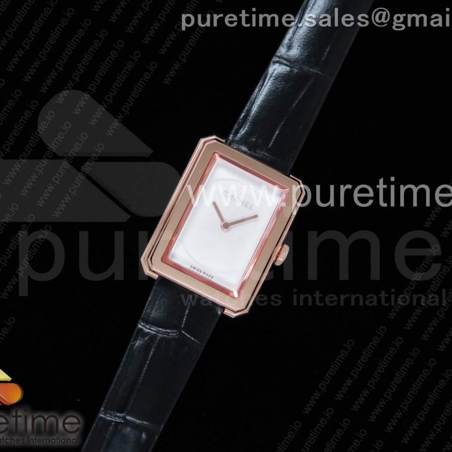 OX공장 샤넬 프리미에르 보이 드 샤넬 로즈골드 금통 화이트다이얼 블랙스트랩 Premiere RG Polished Bezel White Dial on Black Leather Strap Jap Quartz