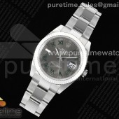 WF공장 롤렉스 데이저스트 41 스틸 슬레이트로만다이얼 플루티드베젤 오이스터브레이슬릿 윔블던 DateJust 41 126334 WF 1:1 Best Edition 904L Steel Gray Dial Green Roman Marker on Oyster Bracelet VR3235