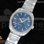 VS공장 오메가 씨마스터 아쿠아테라 150m 스틸 딥블루다이얼 브레이슬릿 딥블루 41mm Aqua Terra 150M Master Chronometers VSF 1:1 Best Edition Gray Dial Blue Hand on SS Bracelet A8900 Super Clone