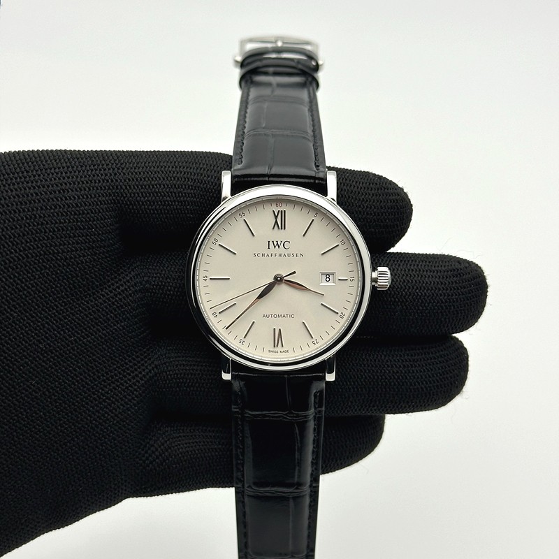 TW공장 IWC 포르토피노 IW3563 스틸 화이트다이얼 가죽스트랩