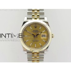 BP공장 롤렉스 데이저스트 41 콤비 샴페인 바인덱스다이얼 포금브레이슬릿 DATEJUST II 41MM 14K YG WRAPPED GOLD STICK MAKERS DIAL ON NEW VERSION JUBILEE BRACELET