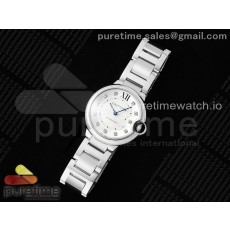 AF공장 까르띠에 발롱블루 36mm 화이트다이얼 브레이슬릿 Ballon Bleu 36mm AF 1:1 Best Edition White Diamonds Dial on SS Bracelet NH05B