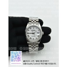 국내배송!! VS공장 롤렉스 데이저스트 36 로만인덱스 화이트다이얼 플루티드베젤 쥬빌레브레이슬릿 (고유번호 os41)