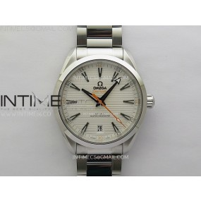 [2025.12UP] N1공장 오메가 씨마스터 아쿠아테라 150m 화이트다이얼 오렌지핸즈 브레이슬릿 Aqua Terra 150M Master Chronometers N1F Best Edition White Textured Dial Orange Second Hand on SS Bracelet A8900