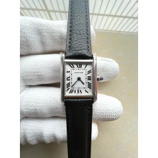 국내배송!! AF공장 까르띠에 탱크 머스트 스몰 스틸 화이트다이얼 가죽스트랩 (고유번호 AF6)