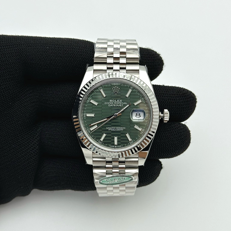 국내배송!! CLEAN공장 롤렉스 데이저스트 41 스틸 그린플루티드다이얼 플루티드베젤 쥬빌레브레이슬릿 (고유번호 C3)