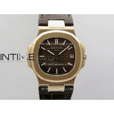 [26.01 UP] DD공장 파텍필립 노틸러스 5711 로즈골드금통 브라운다이얼 가죽스트랩 텅스텐 Nautilus 5711 Gain Weight DDF 1:1 Best Edition Brown Textured Dial On Black Leather Strap Super Clone DD324