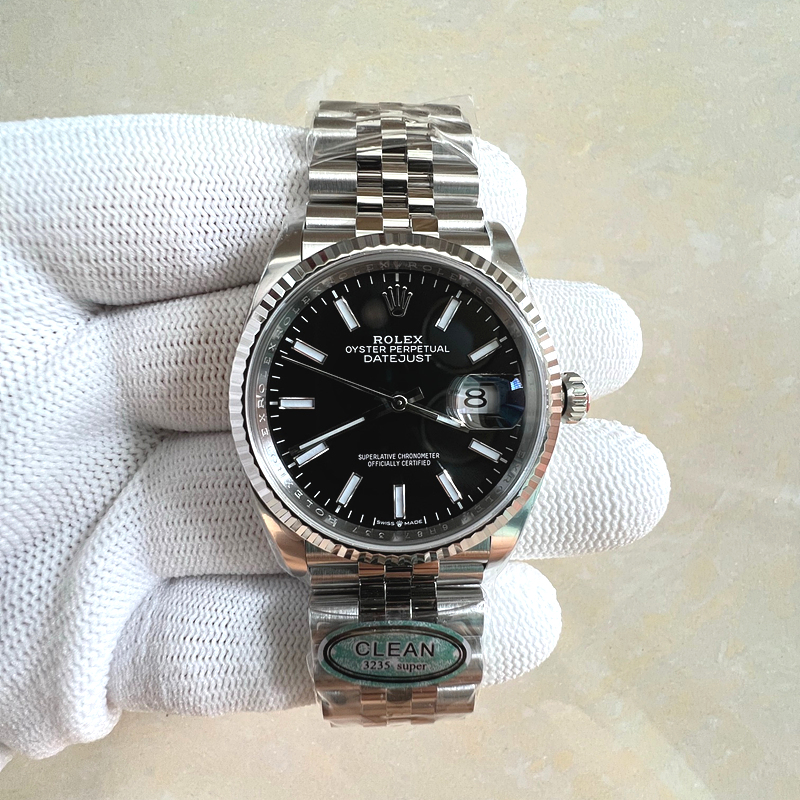 국내배송!! Clean공장 롤렉스 데이저스트 36 스틸 블랙다이얼 플루티드베젤 쥬빌레브레이슬릿 (고유번호 WC45)